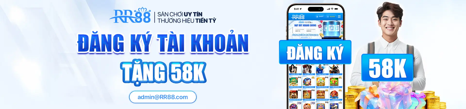 RR88 - Thương Hiệu Tiền Tỷ, Đăng ký tài khoản nhận ngay 58k